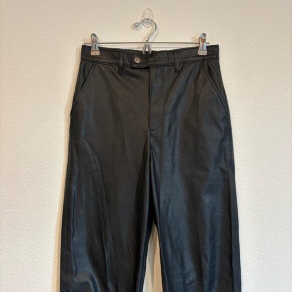 Levi's Size 27 Math Club Vegan Leather Trousers Black Pants - Picture 4 of 9